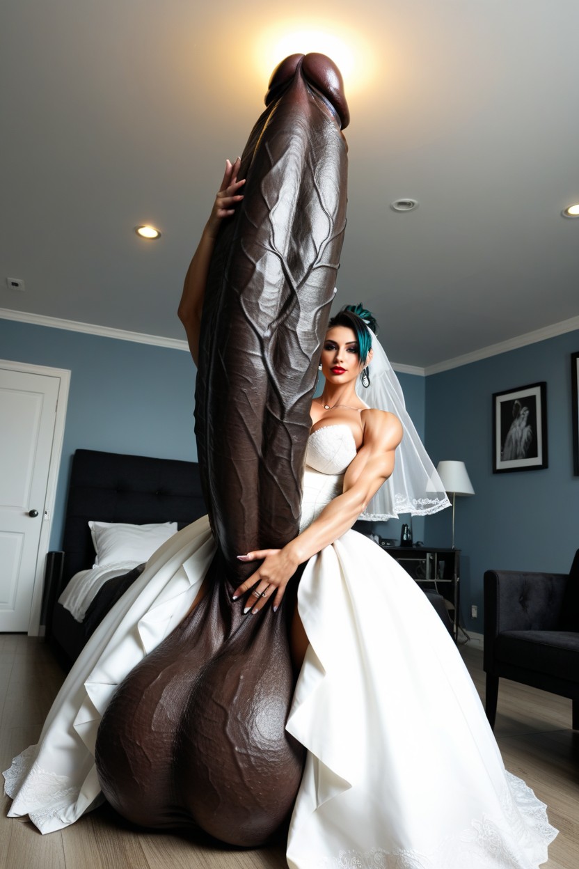 Wide Hips, Standing Above Viewer, Tall Futa Porno IA transsexuelle