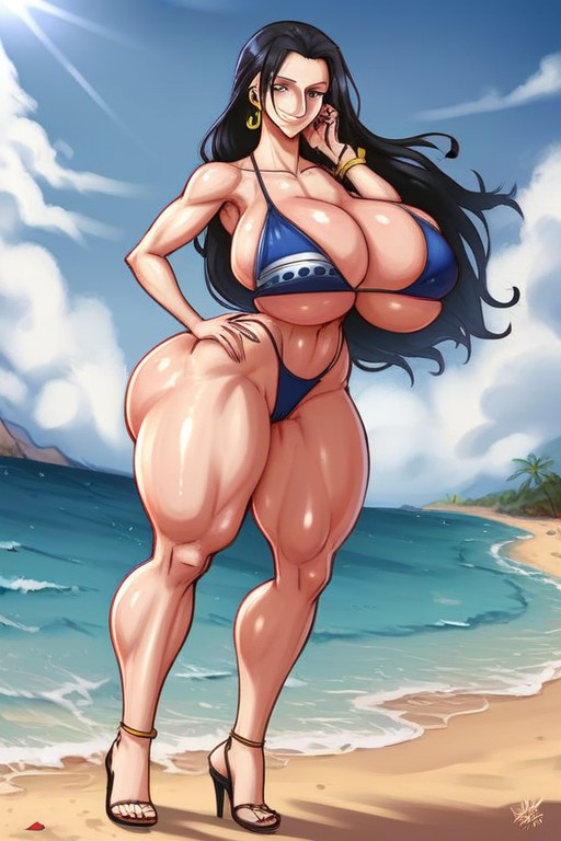 Cameltoe, Front Side View, Wide Heavy Breasts AI Porn