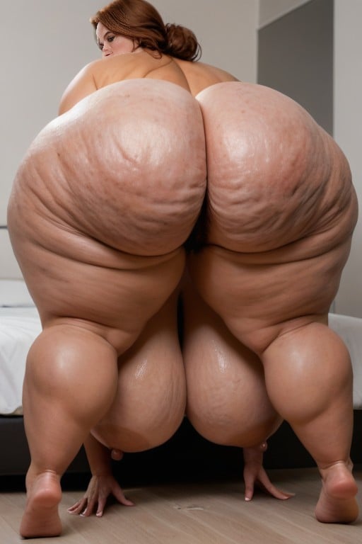 Sultry Stern, Bending Over, Cellulite Ass MILF AI Porn