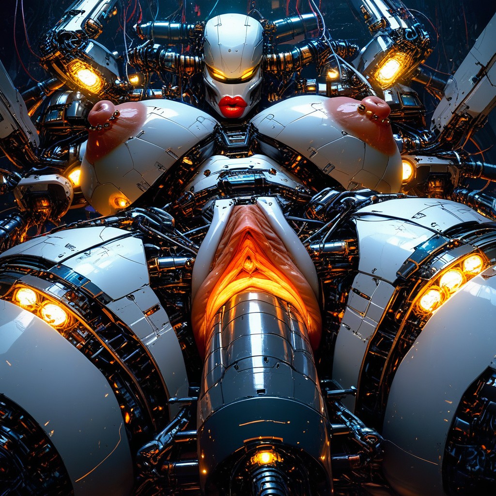 クローズアップ, Glowing, Complex Robot AIポルノ