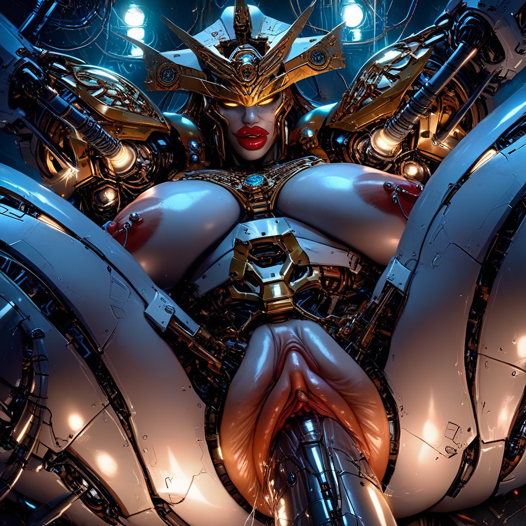 Fucked By Machines, Machines Spreading Legs Apart, Massive Pussy Lips AI Porn