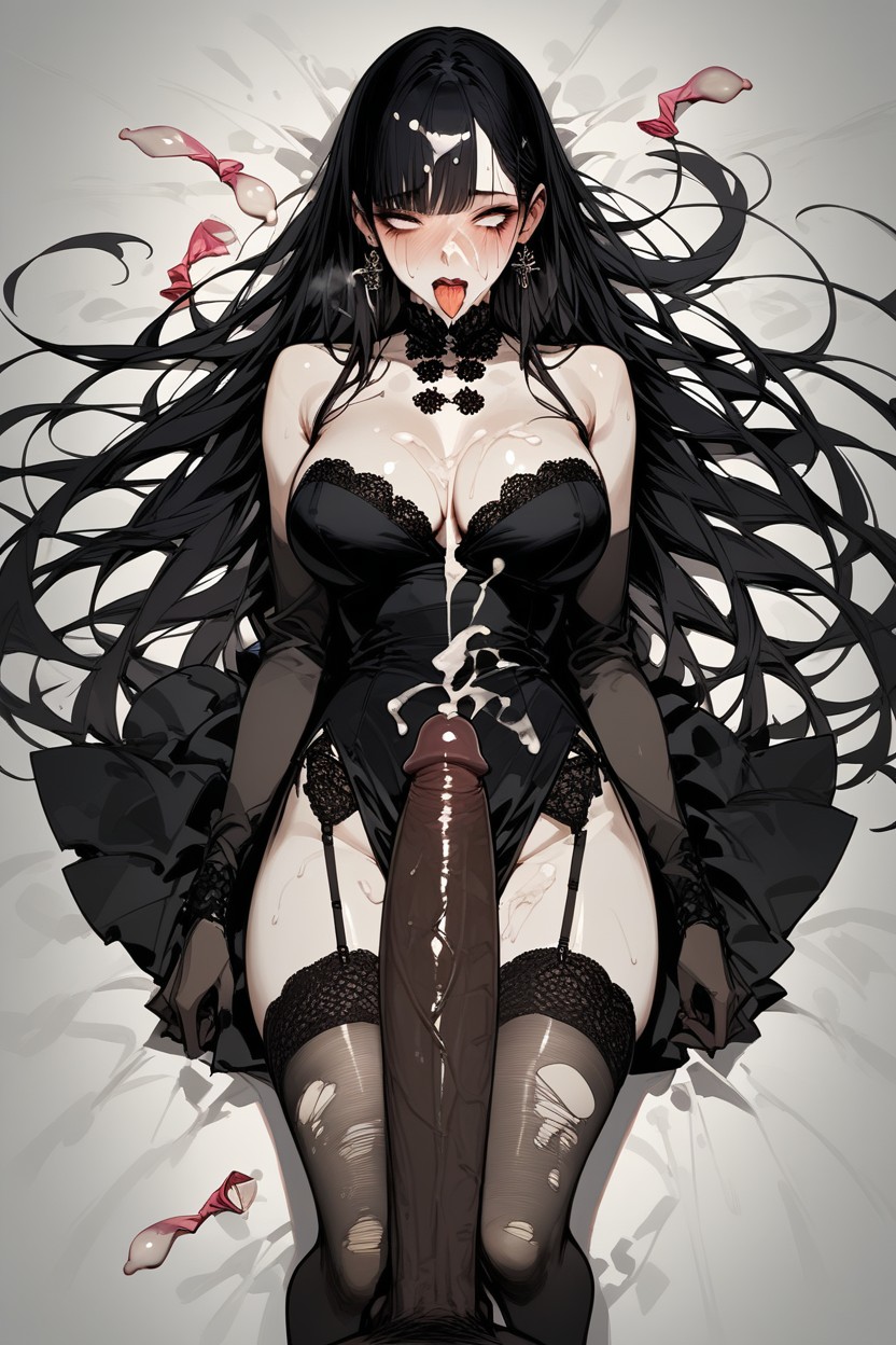 Used Condom Belt, Full Body, Dark Make Up Hentai AI Porn