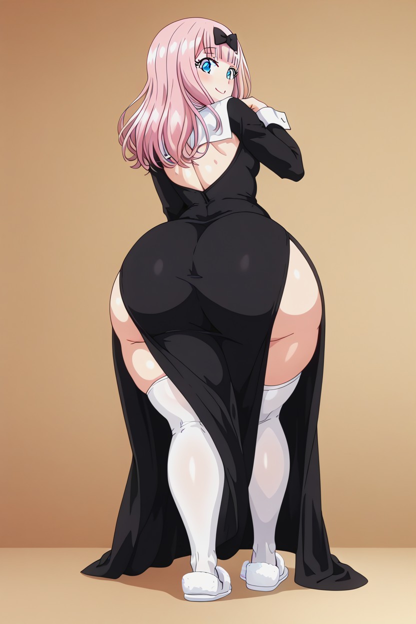 Bow On Her Head, White Slippers, Long Eyelashes AI Porn