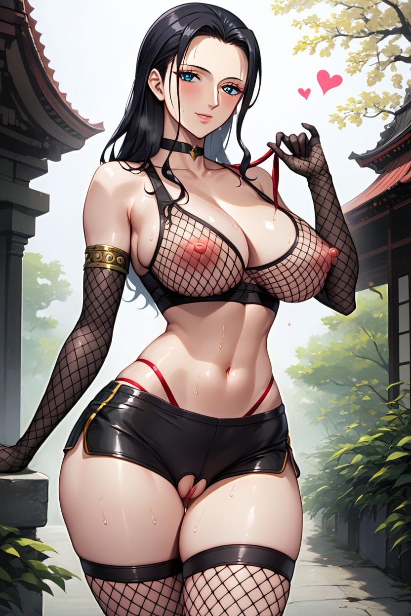 Open Pussy, Red Thong, Big Tits Hentai AI Porn