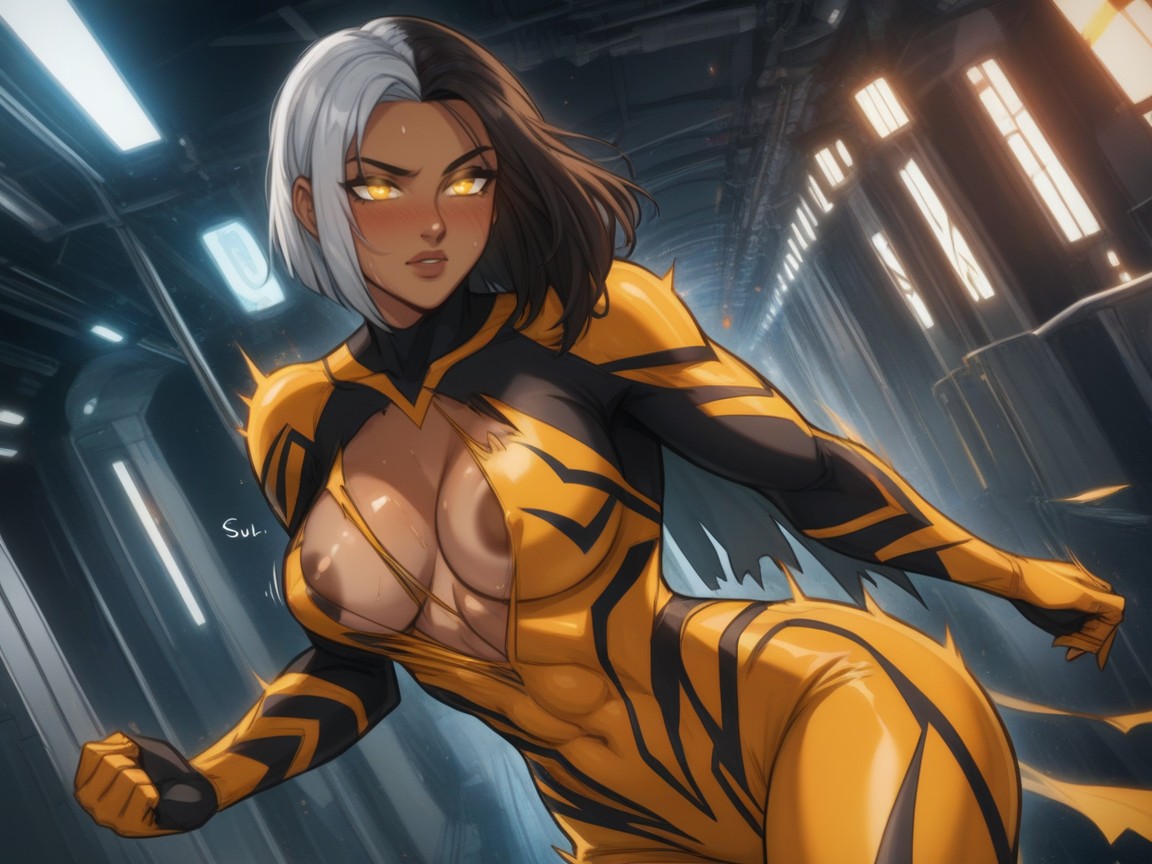 Comic Book Effects, Bobcut, Ripped Clothes Hentai AI Porn