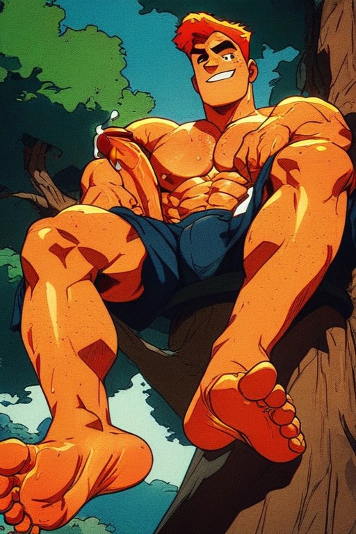 Soles, His Feet Are Large, Dominant AI Gay Porn