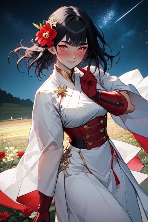 Detailed Eyes, Red Ribbons, Bedroom Eyes Hentai AI Porn