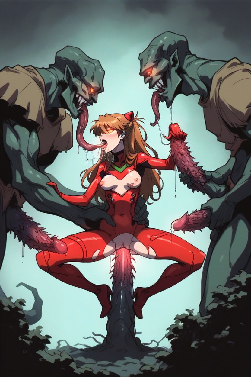 Skinny, Saliva Trails, Long Legs Hentai AI Porn