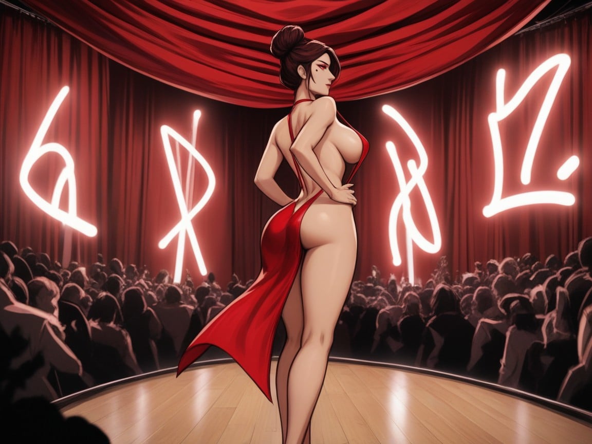 Photo Flashes In Background, Rear View, Bokeh Hentai AI Porn