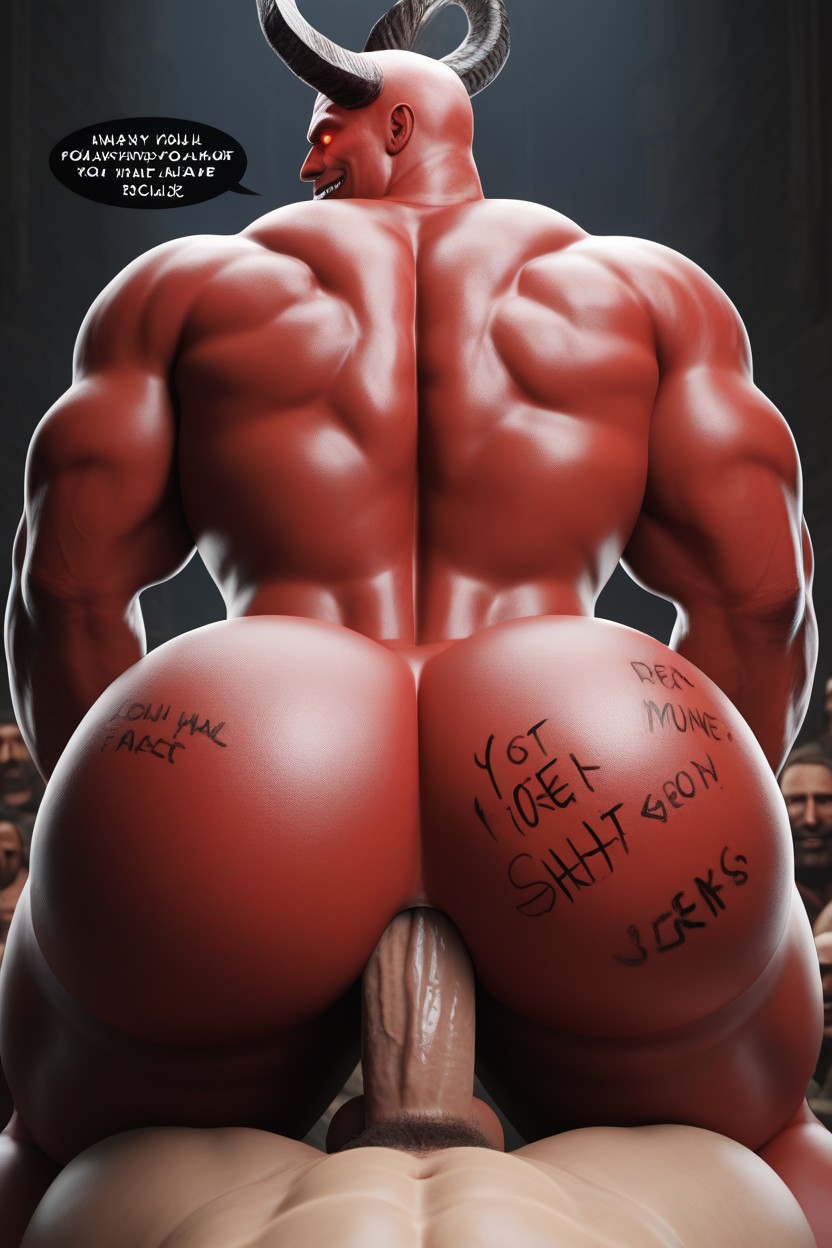Looking At Viewer, Demon Bottom, Body Writing AI Gay Porn