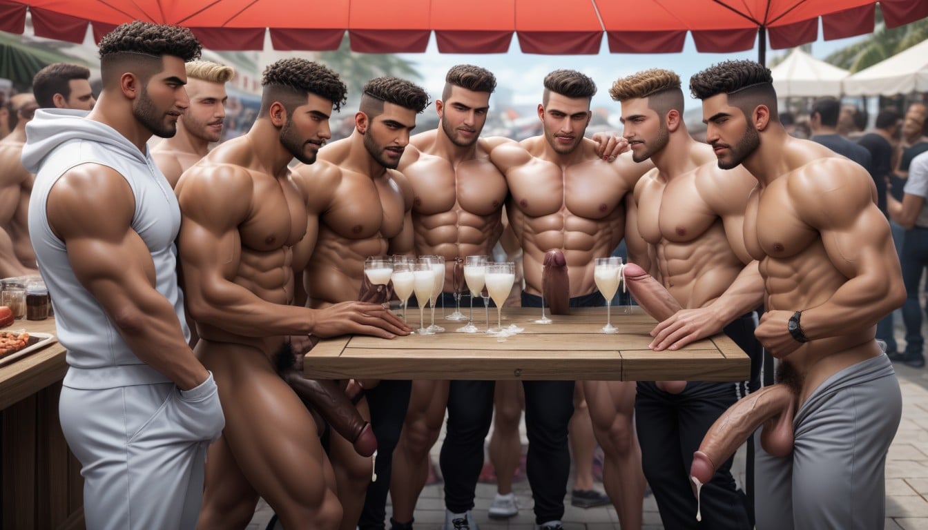 White Powder On Glass Table, Brothers, Grey Hoodie Pulled Up AI Gay Porn