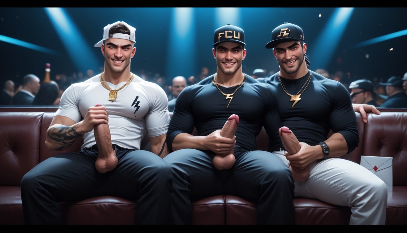 Tattoos, Masturbation, 2 People AI Gay Porn