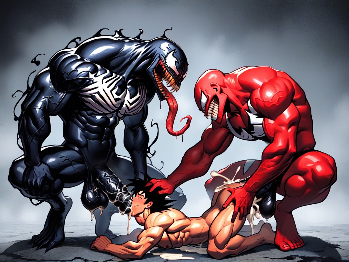 Goku Is Between Of Both Venoms, Goku Ass Up, Side View AI Gay Porn