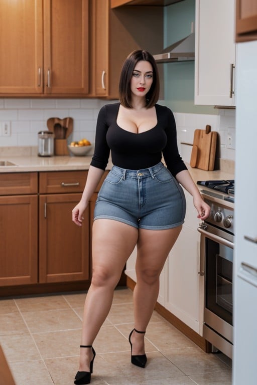 Green Eyes, Part Legs, Extremely Large And Oversized Ass AI Porn