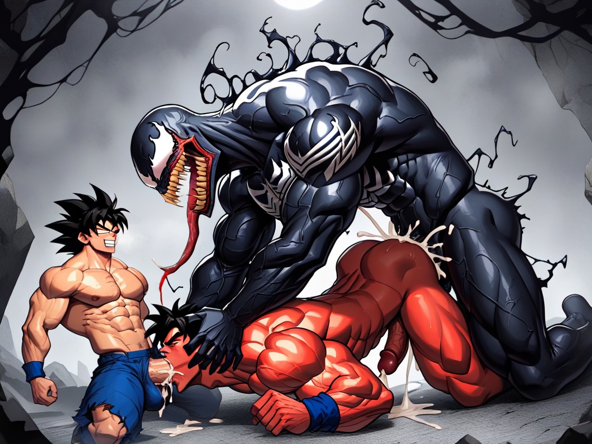 Red Venom Fuck Ass Till Stomach, Black Venom Fuck Mouh Throat Till Chest Inside Vision X Ray, Vue De Côté Porno IA Gay