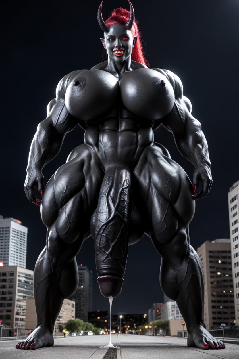 Ultra Muscular, Giant Body, Muscular Thighs Porno IA transsexuelle