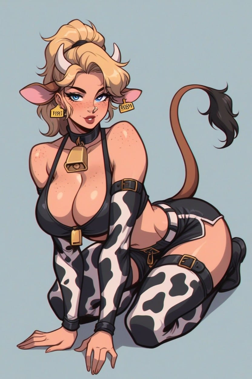 Cattle Ear Tag, Thick Legs, Pinup AI Porn