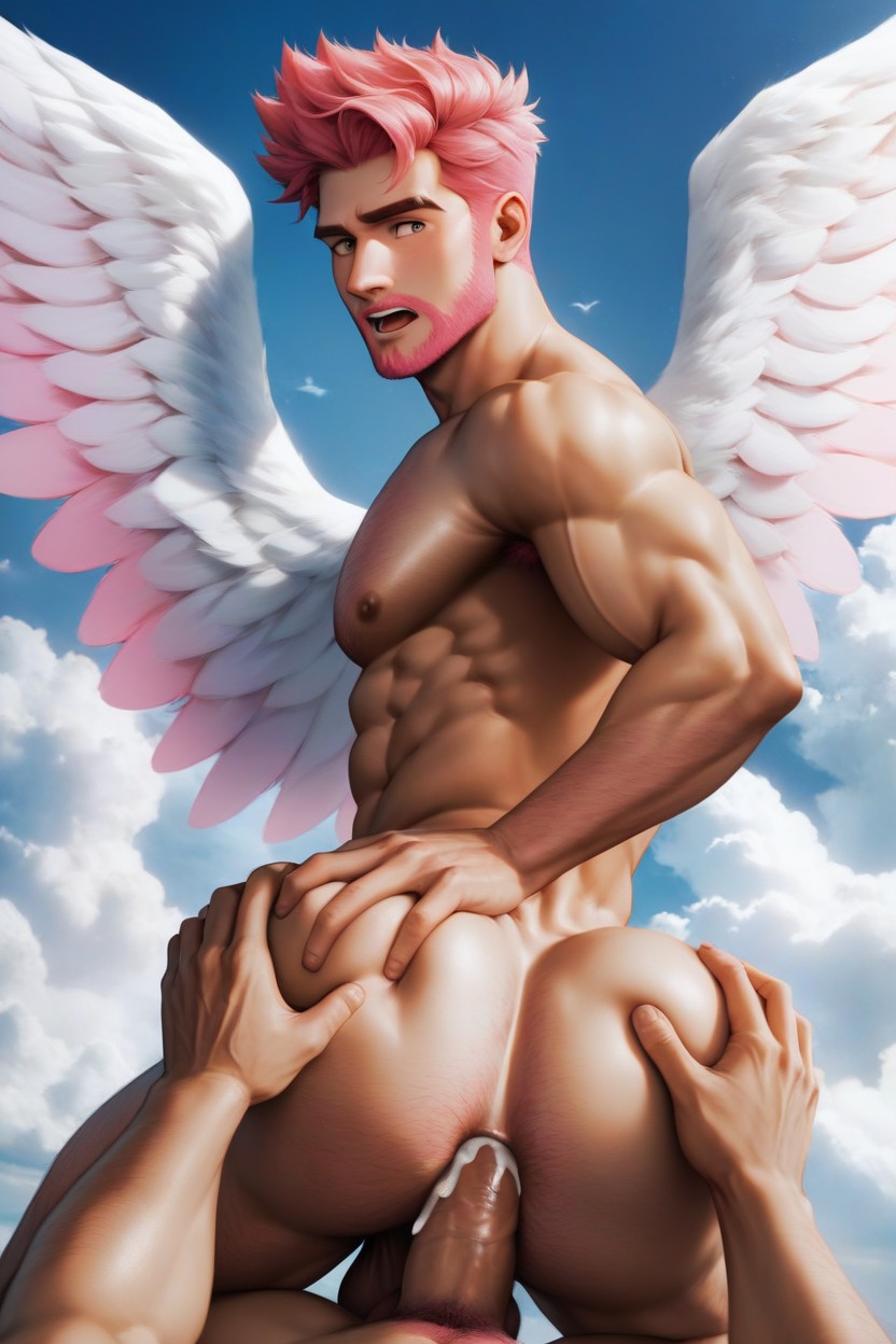 Pink Hair, Ass Grab, Fingers Sinking In Ass AI Gay Porn