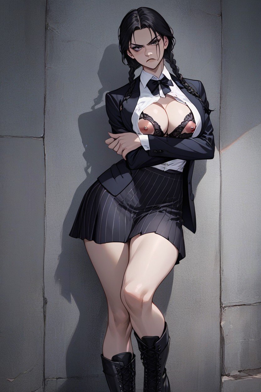 Against Wall, Cleavage, Standing Hentai AI Porn