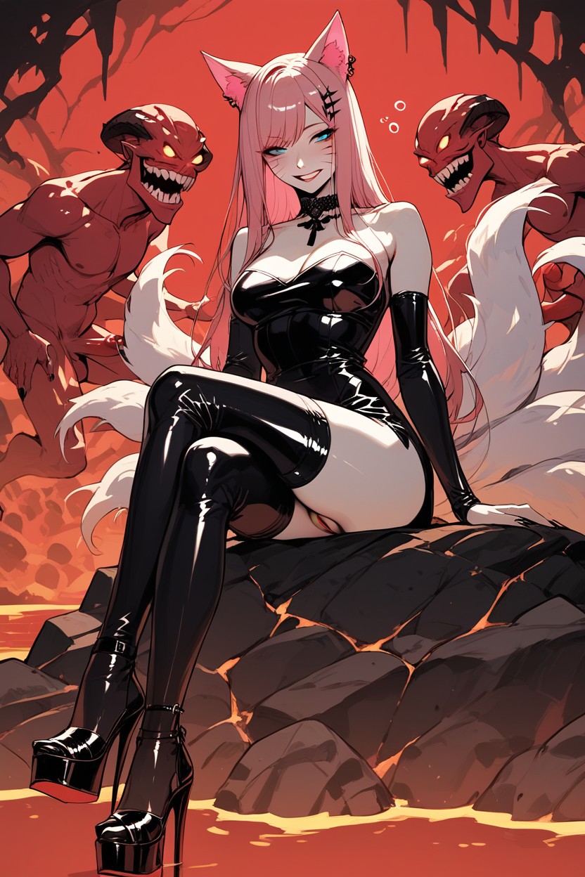 No Tail, Red Penis, Lava Hentai AI Porn