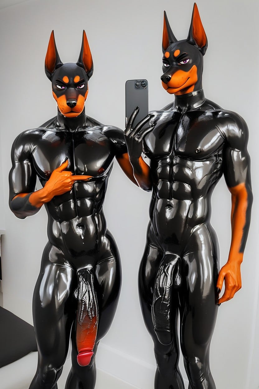 Veins Showing, Oiled Skin, Wasp Waist Furry AI Porn