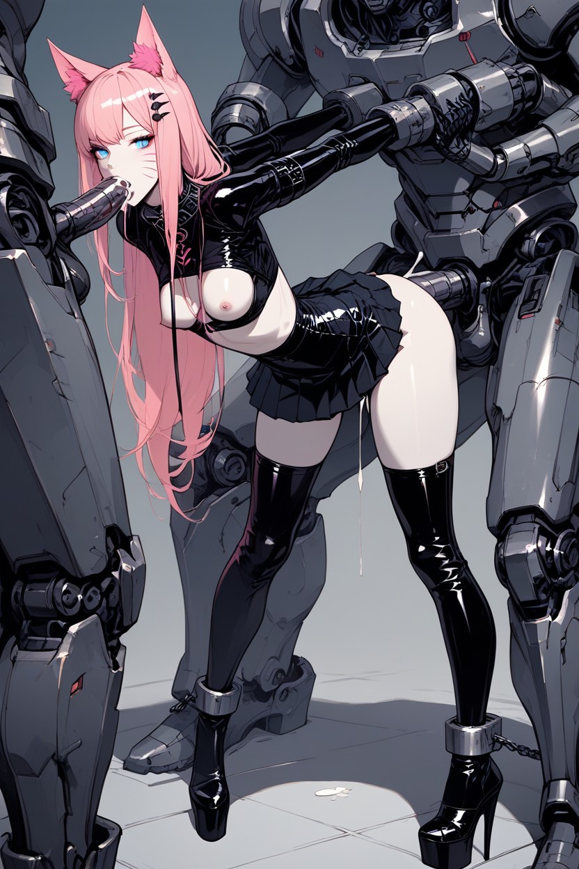 Perfect Detail, Black Latex Bra, Blue Slut From Rime Hentai AI Porn