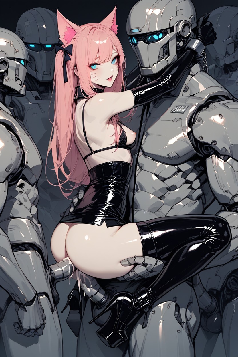 Pink Hair, Latex Stockings, Carry Sex Hentai AI Porn