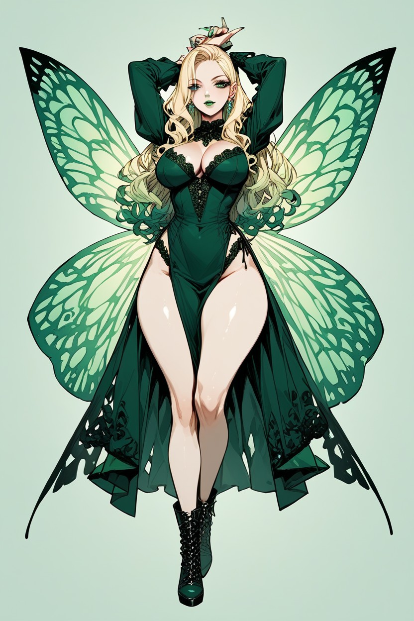 Large Breasts, 18+, Green Eyes Hentai AI Porn