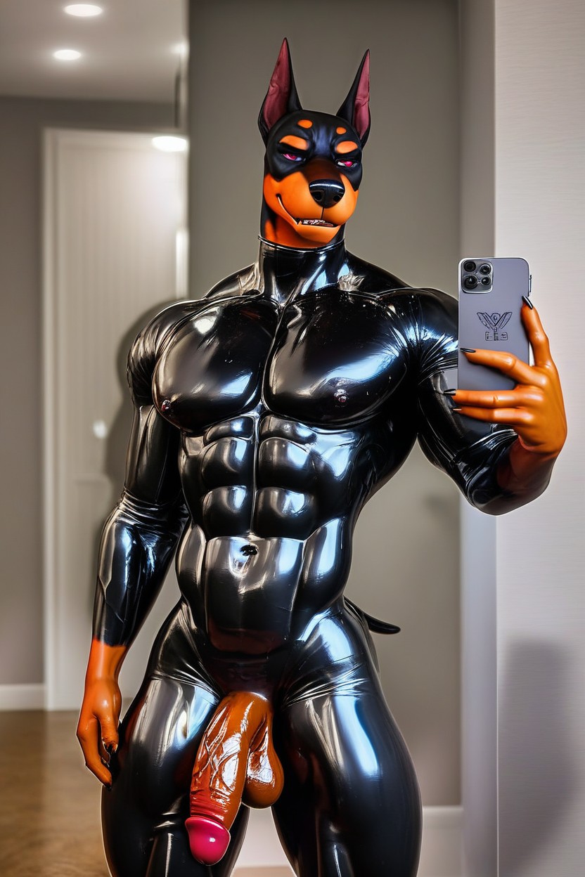 Glistening, Gay, Shiny Gold Furry AI Porn