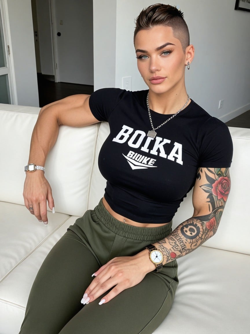 Lean Waistline, Nike Sneakers, Green Eyes AI Porn