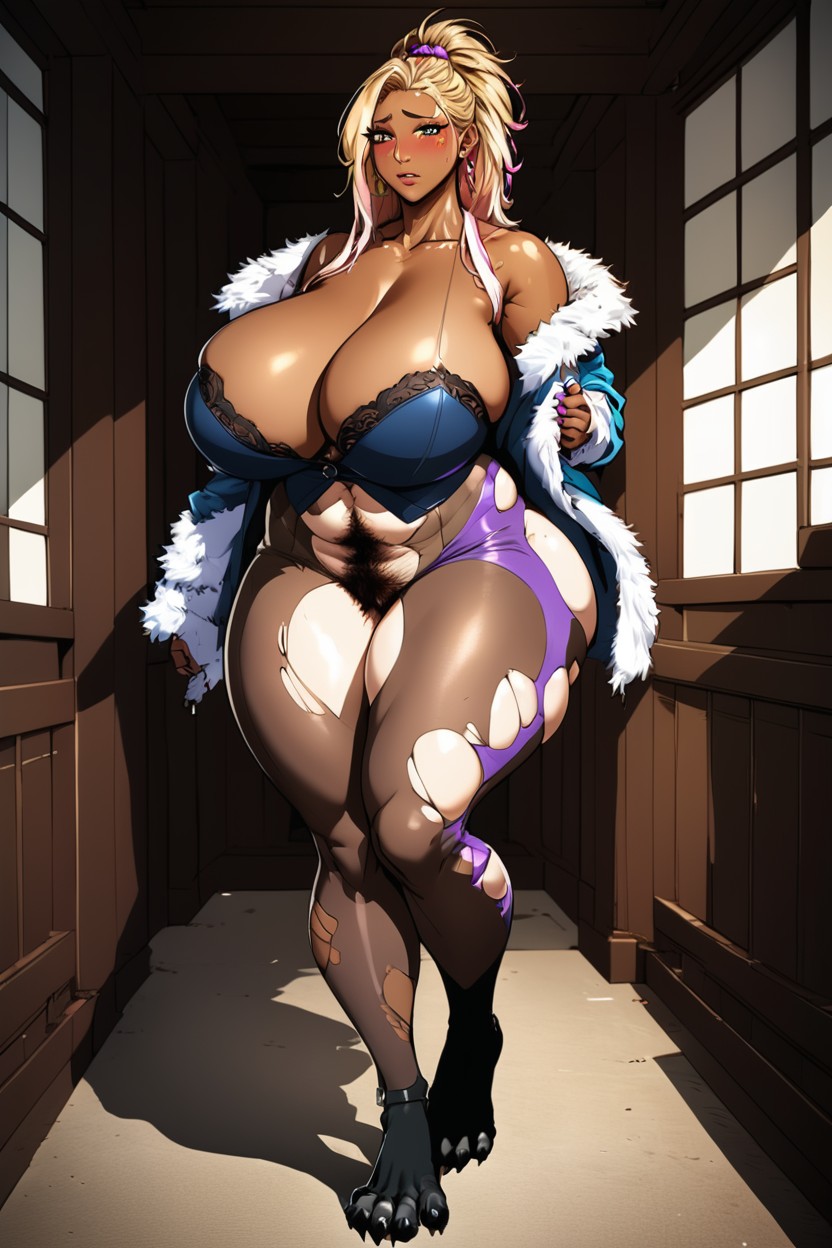 Detailed And Hairy Furry Legs, Transforming Into A Female Werewolf, 1 Person AI Porn