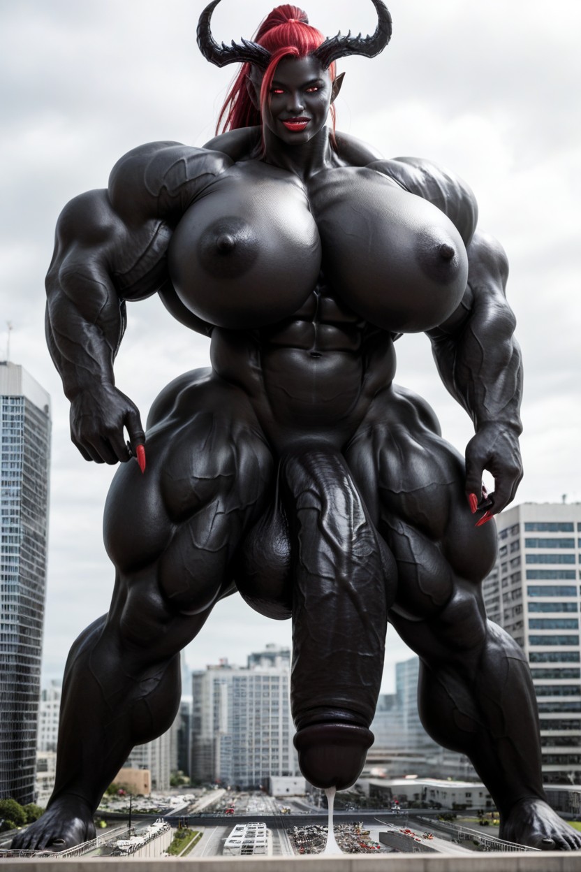 Gigantic Muscle Trapez, Full Body, Solo Shemale AI Porn