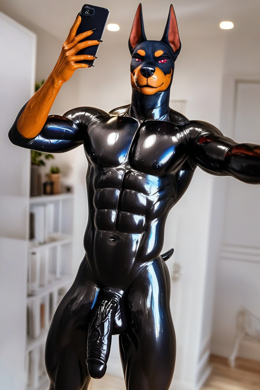 Shiny Gold, Oiled Skin, Glistening Furry AI Porn