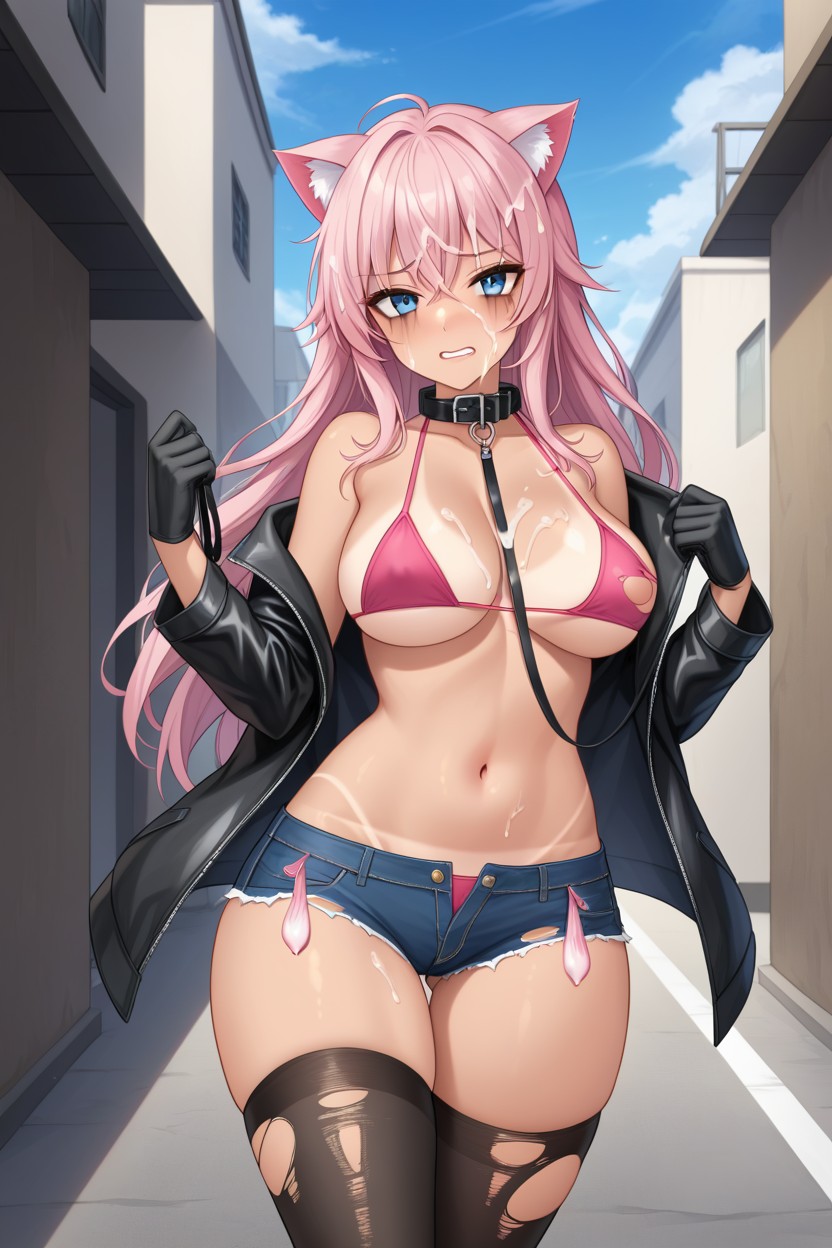 Humiliated, Skinny, Pink Hair Hentai AI Porn