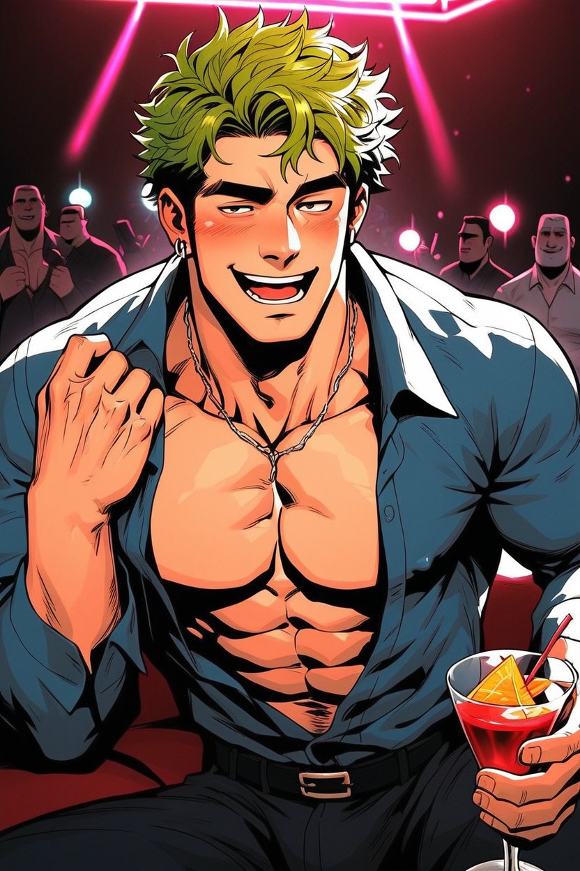 Cleavage, Round Pecs, Hanging Out AI Gay Porn