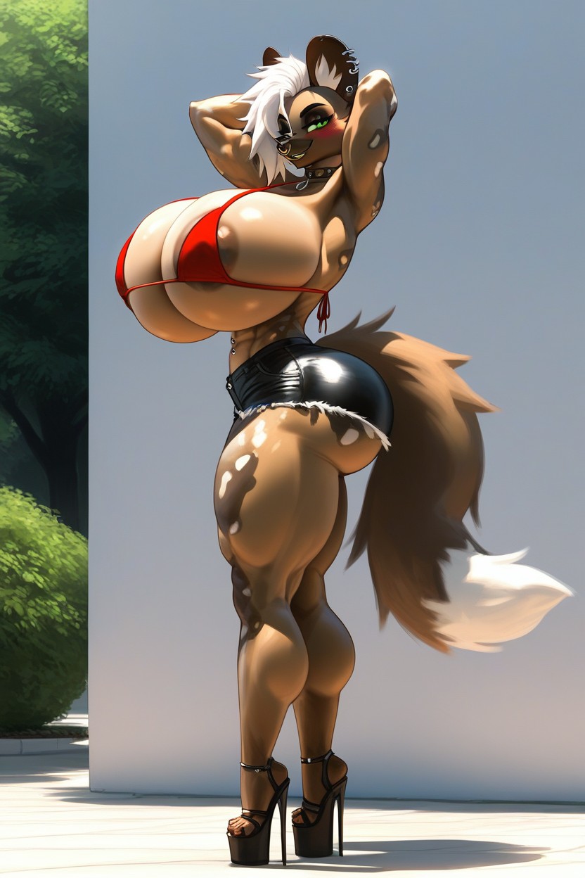 Full Body View, 사이드뷰, Hyper Breasts 퍼리 AI 포르노