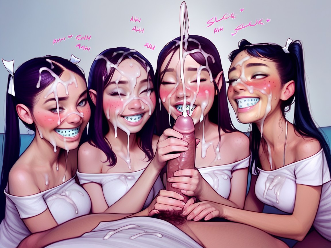 Handjob, Sex Sounds, Excessive Cum On Face AI Porn