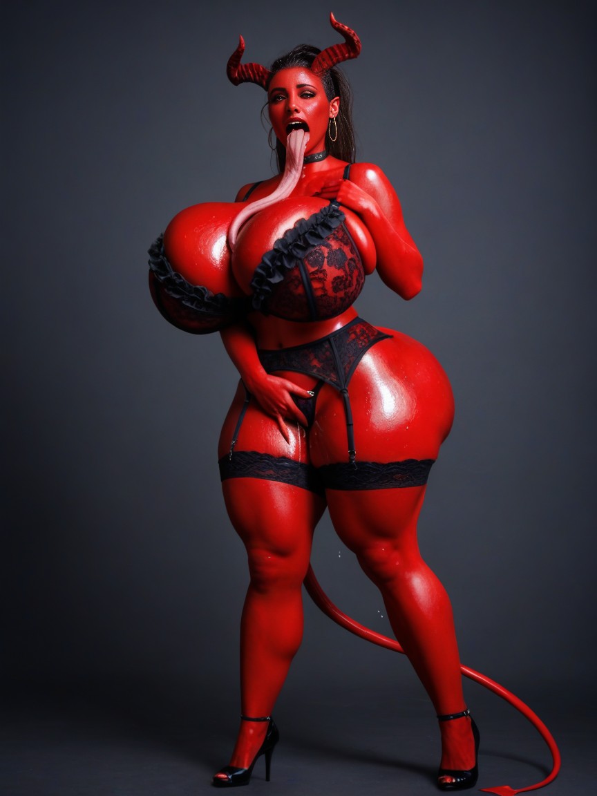 Long Thick Tail, Big Horns, Ahegao Demoness AI Porn