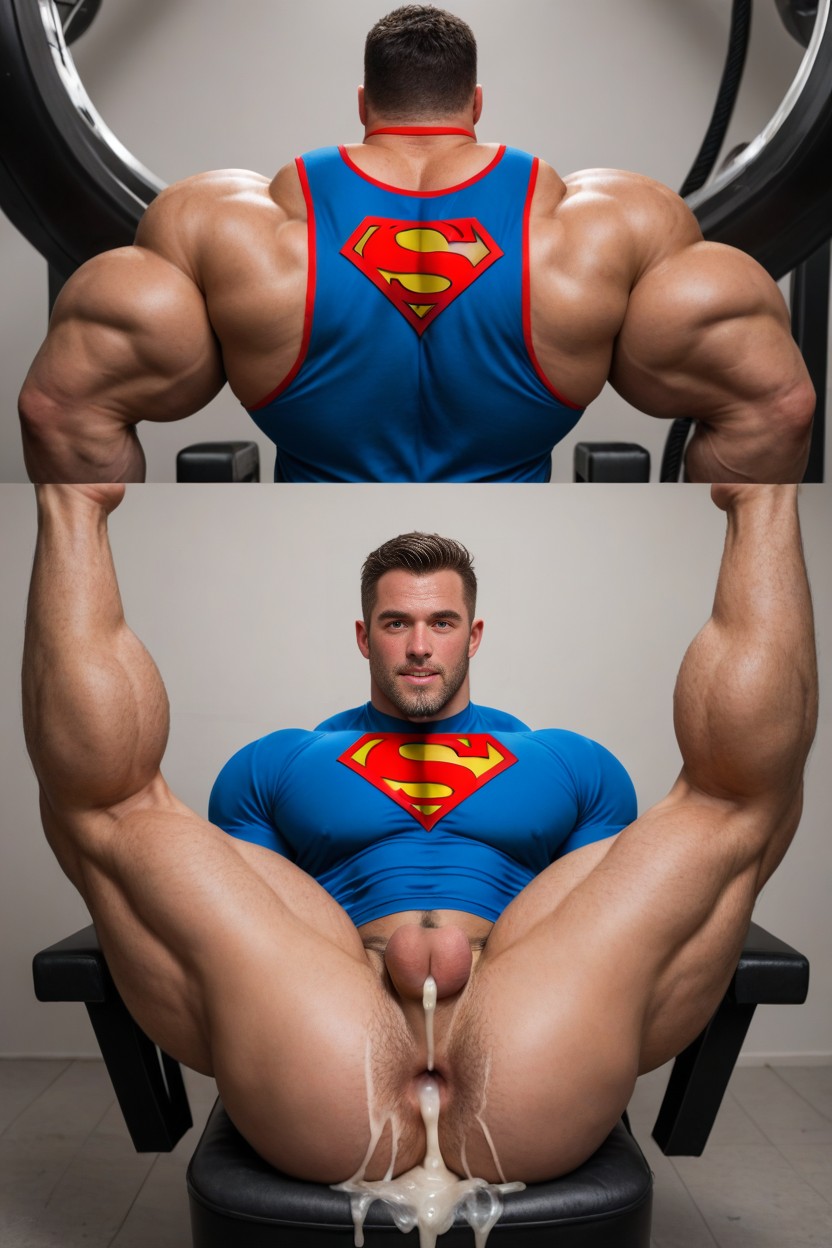 Side View, Extremely Large Ass, Huge AI Gay Porn