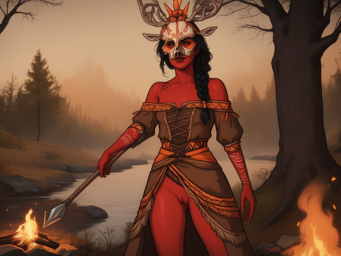 Trees In Background, Antler Spear, Black Top Hat Hentai AI Porn
