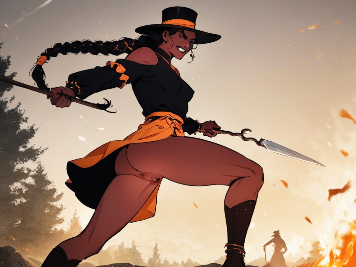 Ultra Detailed, Victorian Era Setting, Fighting Stance Latina AI Porn