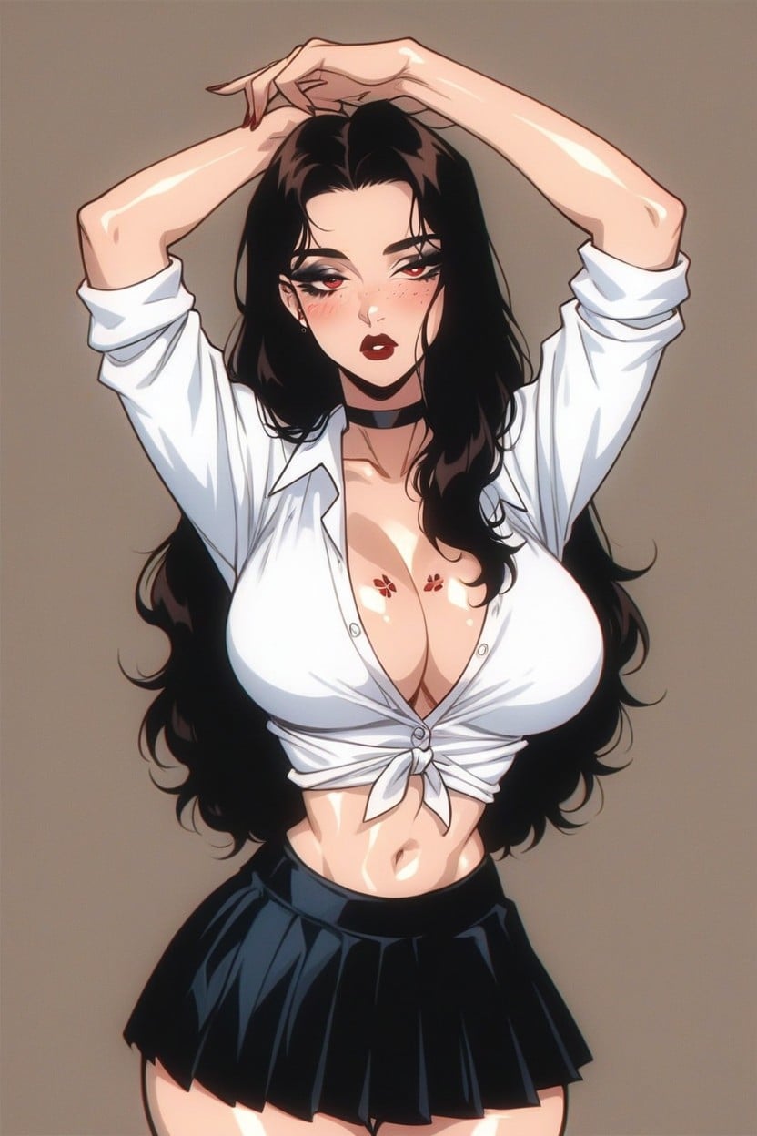 Arms Up, Large Breast, Skinny Hentai AI Porn