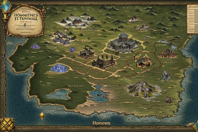 Fragment Of A Huge Map, Heroes Of Might And Magic Iii Art Style, High Detail AI Porn