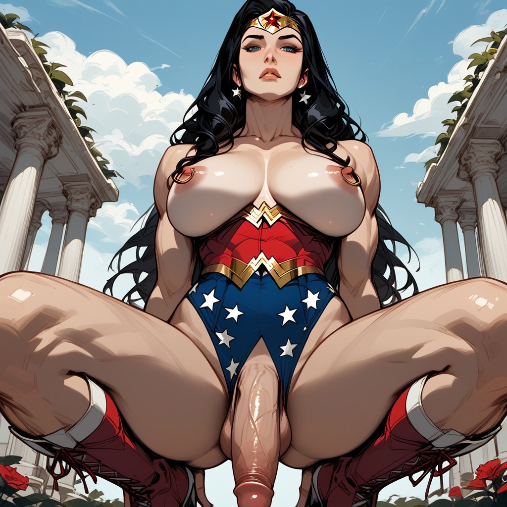 Gigantic Flaccid Hyper Penis, Exposed Breasts, Bottom Up Hentai AI Porn
