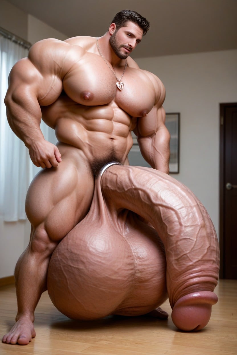 Cock Ring, Gigantic Bulge, Hyper Muscles AI Gay Porn