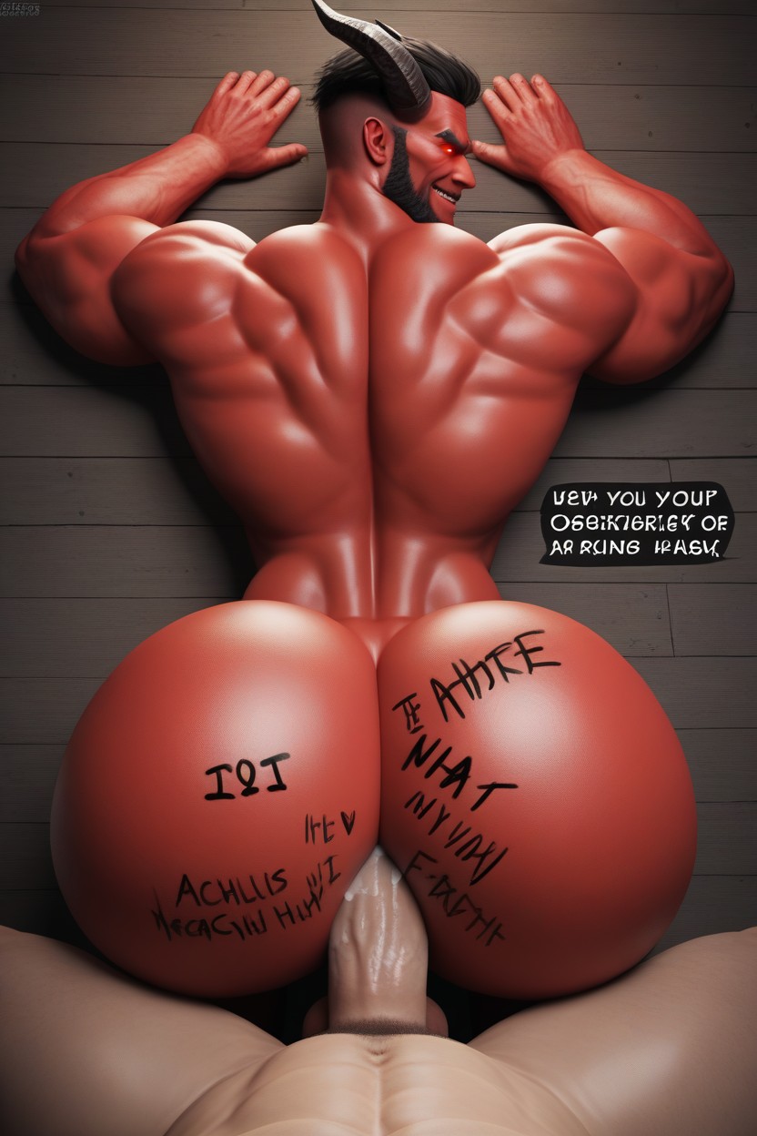 Doggy Style, 18+, Dialogue Is Bottom Telling The Top To Look At The Drawing On His Ass Showing His Dick Being Milked Inside AI Gay Porn