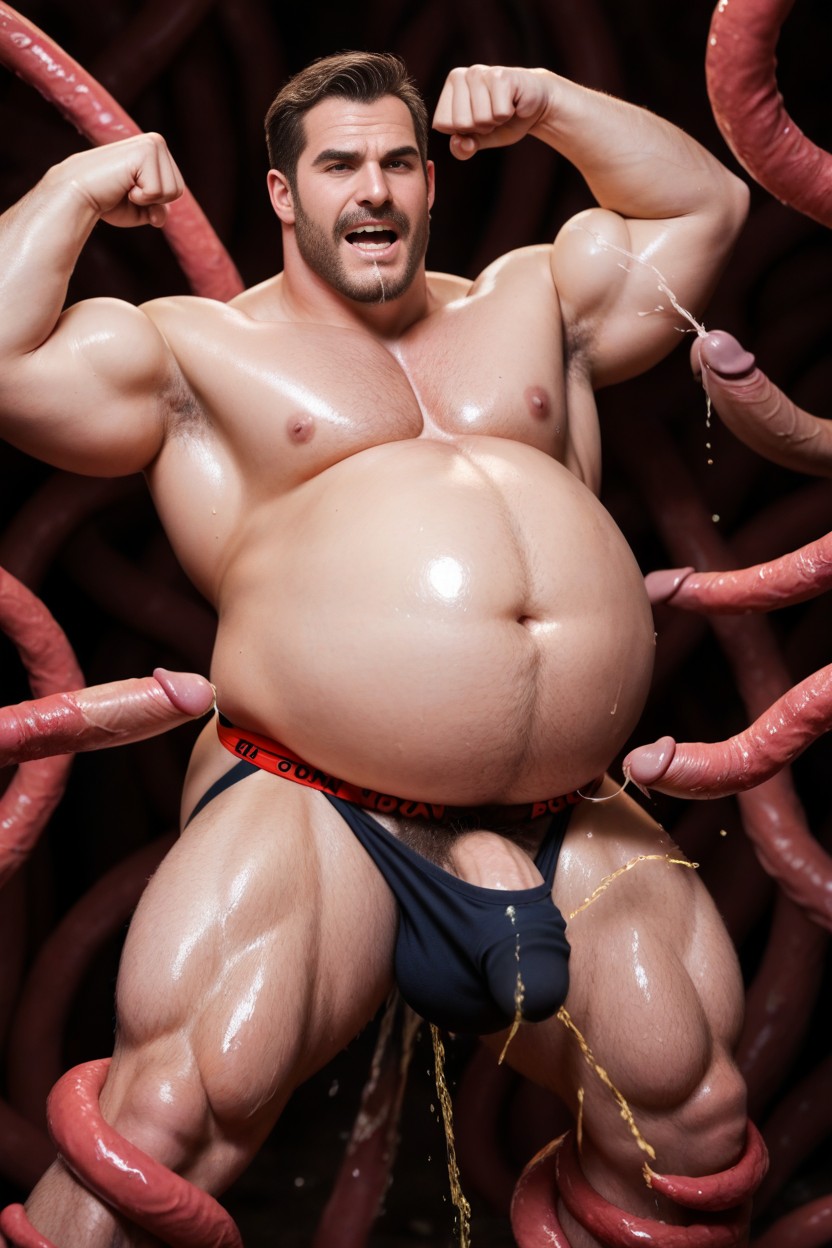 Hyper Belly, Drooling, Drool AI Gay Porn