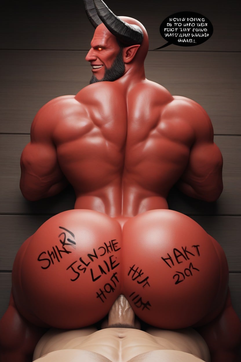 Rounded Ass, Sub Top, Bottom Looks Evil AI Gay Porn