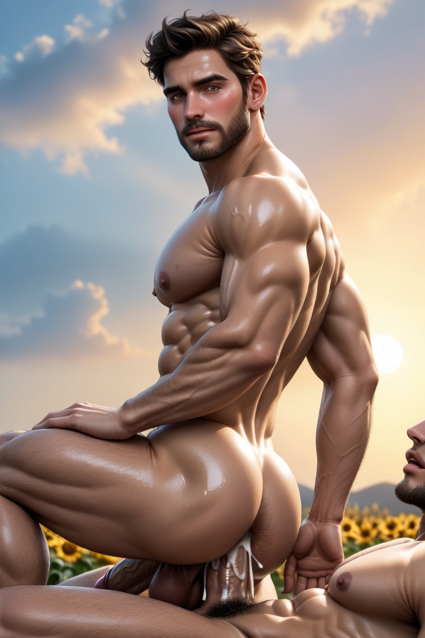 Men Only, Two People Are Having Anal Sex, Ass Facing Viewer AI Gay Porn