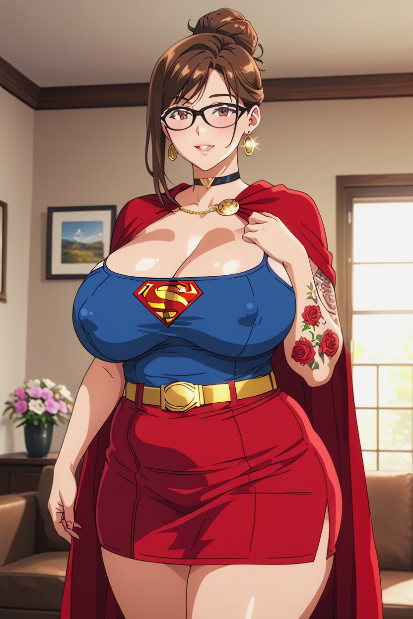 Oiled Skin, Brunette, Intricate Detail Hentai AI Porn
